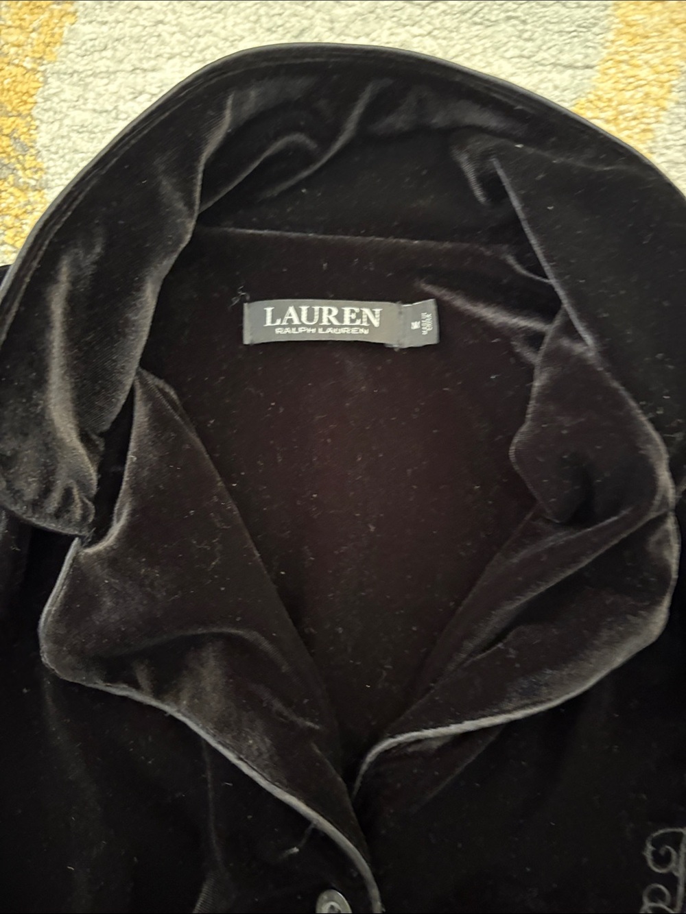 Ralph Lauren Lounge Velvet Pajama Set - Black - Picture 2 of 8
